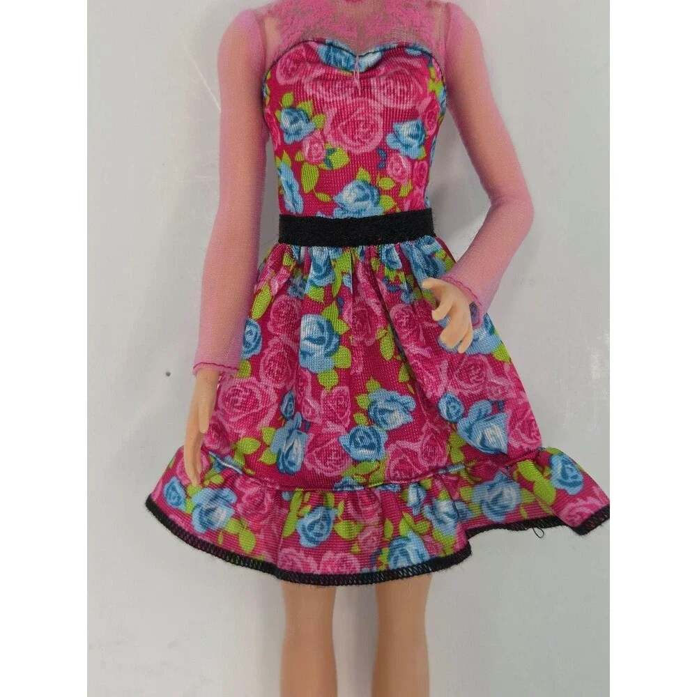 Barbie Doll Size Pink Party Dresses Lot Tiara Evening Heel Boots Clothing Outfit